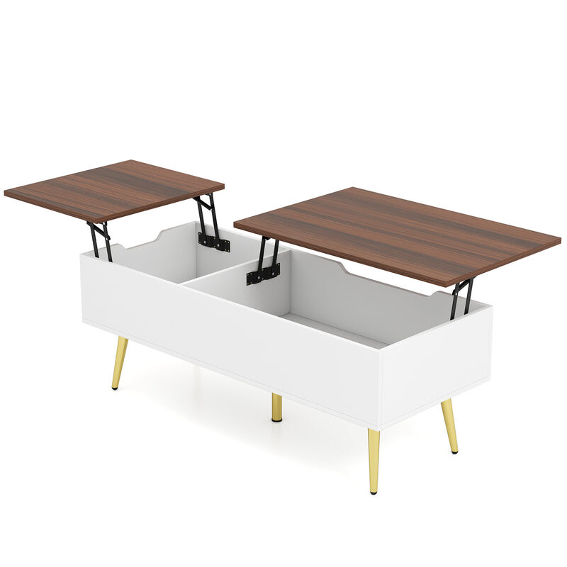 Lift Top Coffee Table with 2 Hidden Storage Compartments for Living Room