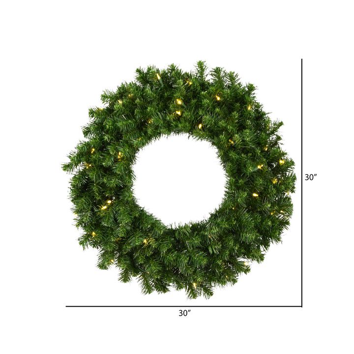 Vickerman 30" Douglas Fir Wreath - 50 Warm White Italian LED Wide Angle Lights - Faux Holiday Wreath - Indoor and Outdoor Wreath- Reliable and Durable