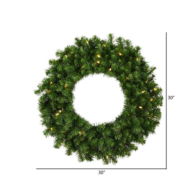 Vickerman 30" Douglas Fir Wreath - 50 Warm White Italian LED Wide Angle Lights - Faux Holiday Wreath - Indoor and Outdoor Wreath- Reliable and Durable image number 1