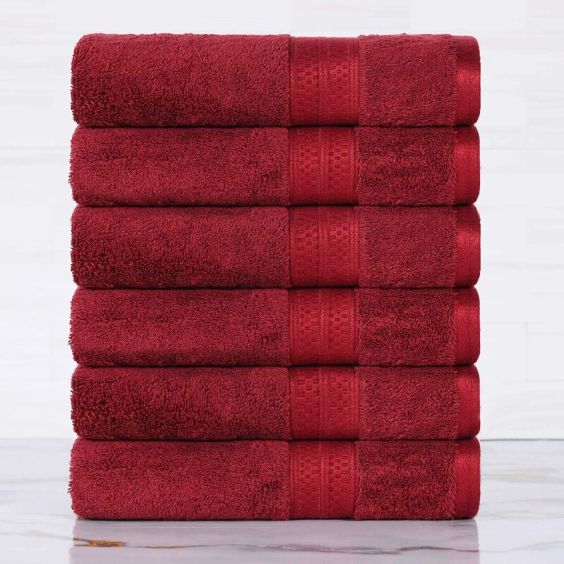 Heavyweight 6 Piece Hand Towel Set with Plush Rayon Blend Fabric image number 1