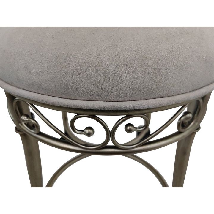 Carolina Chair & Table Victorian Vanity Stool - Silver