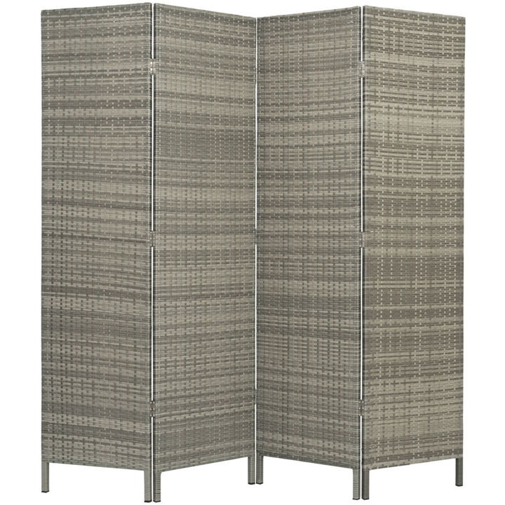 Legacy Decor 3 Panels Patio Outdoor Privacy Screen Room Divider Partition Brown Resin Wicker Weather Resistant