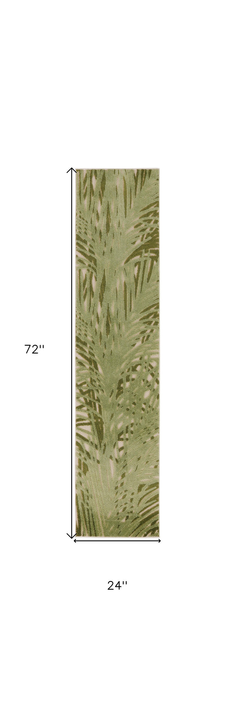 HomeRoots 6' Ivory And Green Palm Leaf Indoor Outdoor Runner Rug image number 6