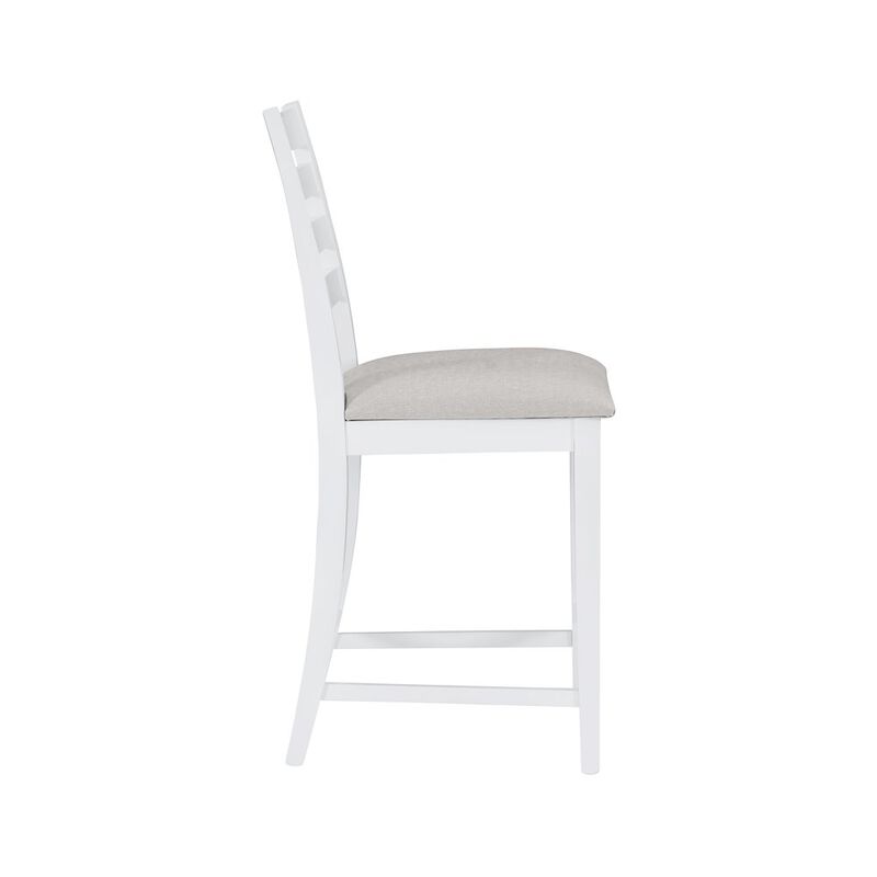 Linon Flynn Counter Stool White Upholstered Set Of 2 image number 6