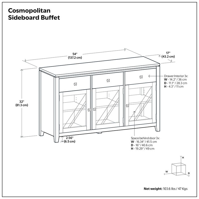 Simpli Home Cosmopolitan Sideboard Buffet image number 5