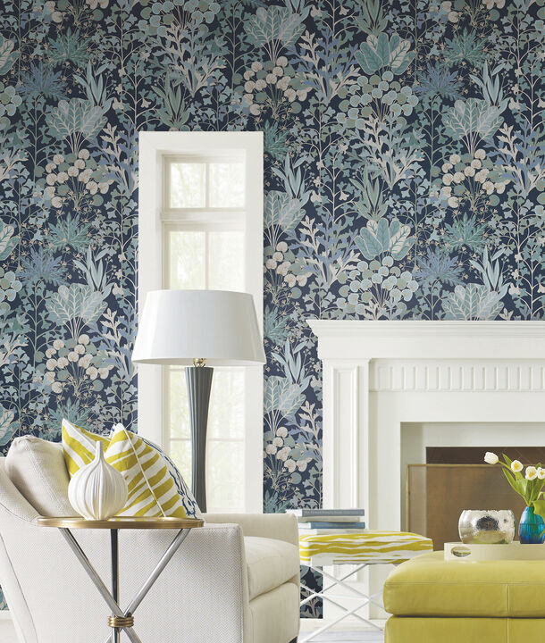 Forest Floor Navy Wallpaper (Set of 2)