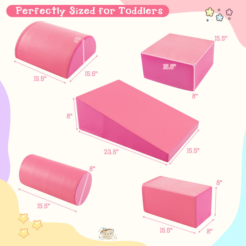 5-Piece Modular Climbing and Crawling Foam Playset for Kids