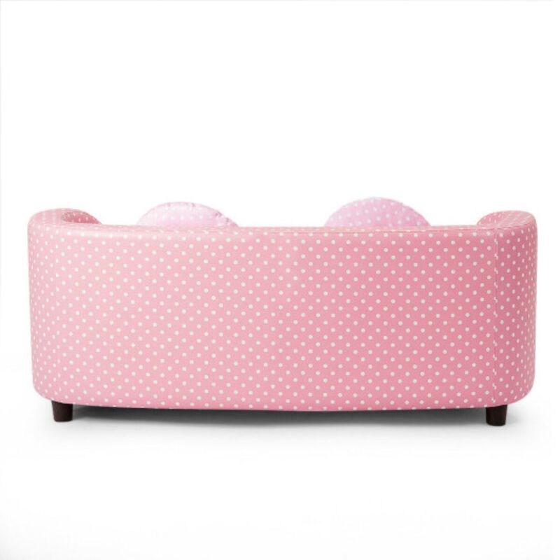 2 Seat Kid's Sofa Armrest Chair with Two Cloth Pillows