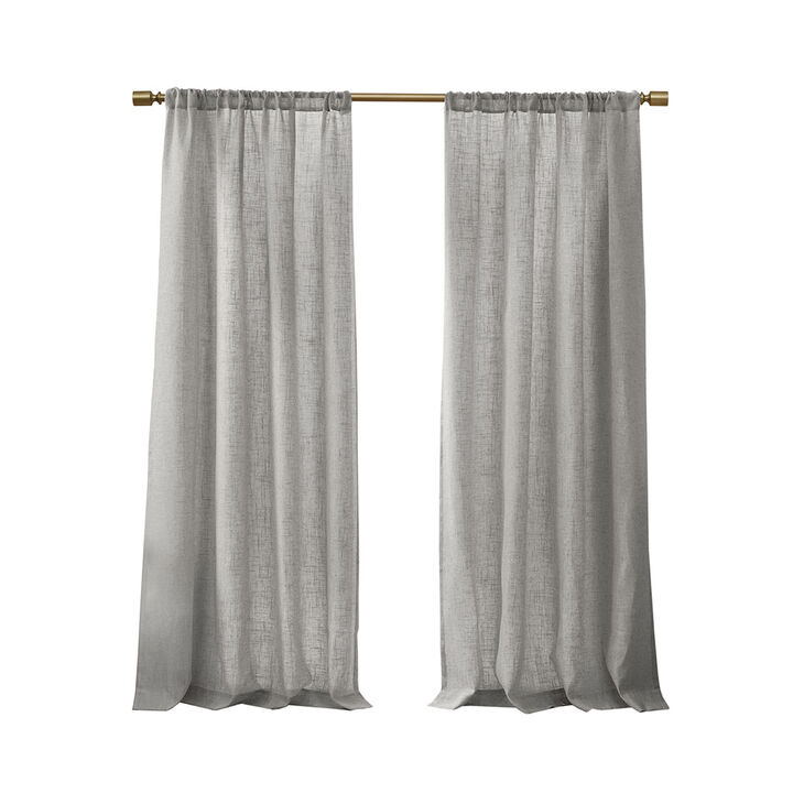 Gracie Mills Eulalie Light Filtering Linen Blend Lightweight Curtain Panel Pair