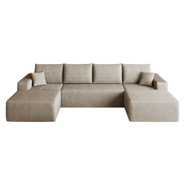 Vitpug 134" Comfort U Shaped Cloud Sectional Sofa
