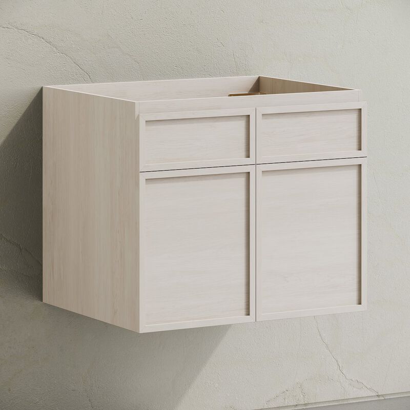 St. Tropez 24" Wall-Mounted Bathroom Vanity Cabinet without Top in White Oak image number 2