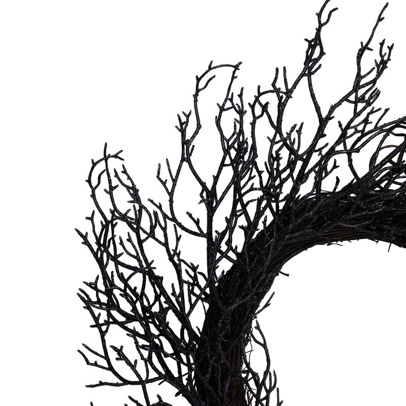 Black Twig Artificial Halloween Wreath  24-Inch  Unlit image number 6