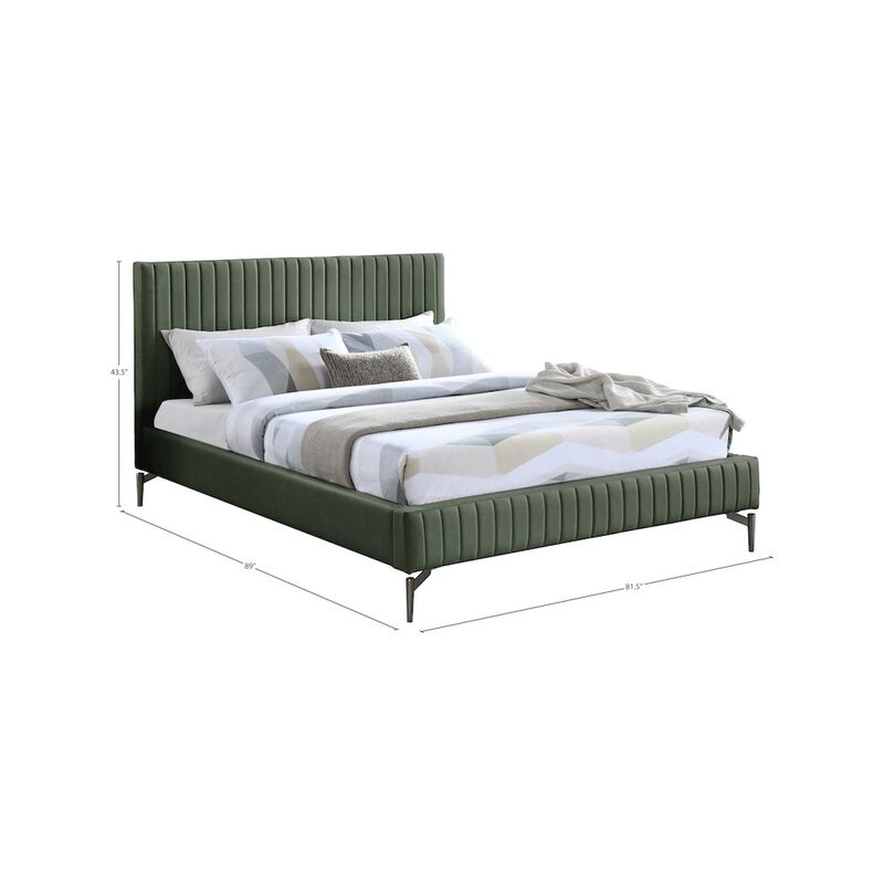 Meridian Furniture Gallo Green Vegan Leather King Bed