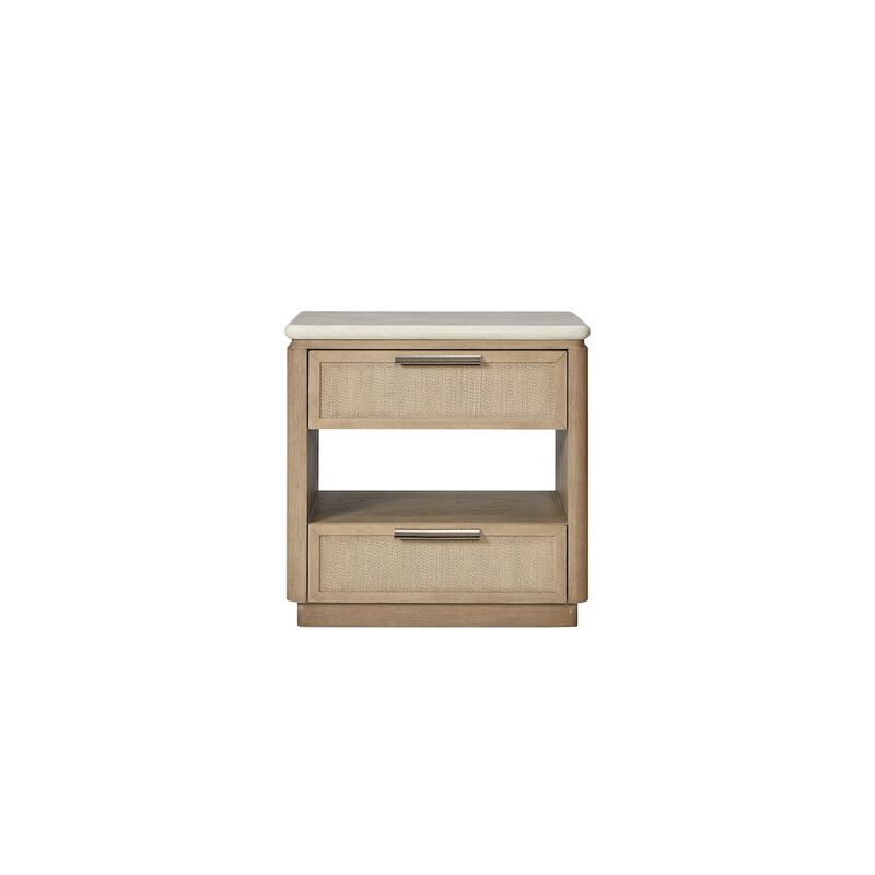 Transitional Elements Two Drawer Nightstand with Rope Fronts image number 2