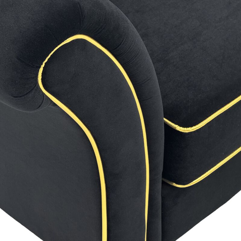 Nixbix Velvet 3‑Seater Chesterfield Sofa image number 7