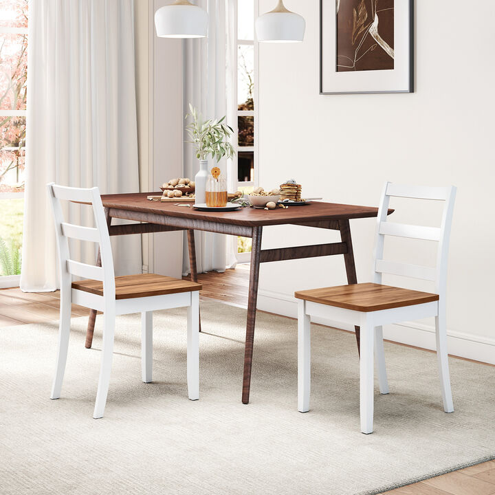 Wood Dining Chairs Set of 2 with Solid Rubberwood Legs