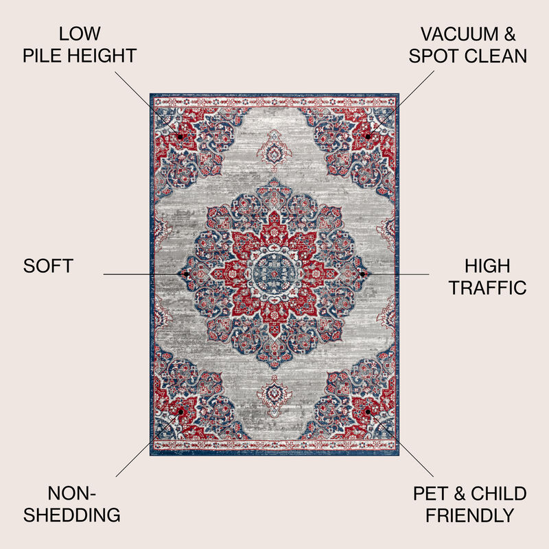 Modern Persian Vintage Moroccan Medallion Area Rug
