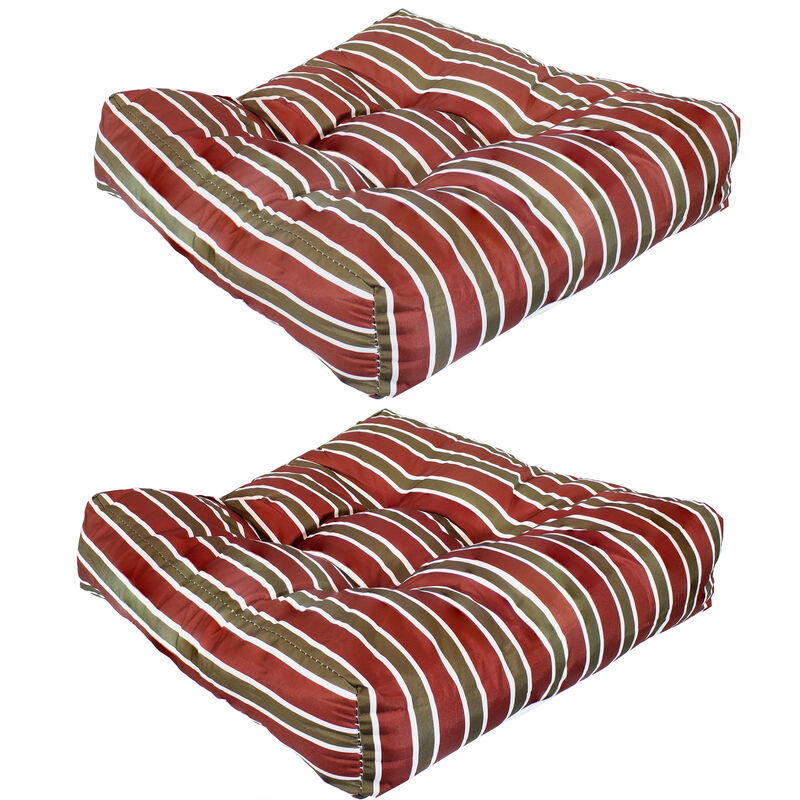 Sunnydaze Outdoor Square Tufted Seat Cushion - Set of 2