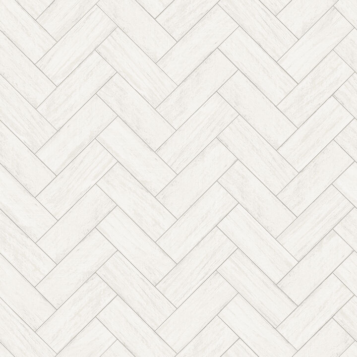 Kaliko White Wood Herringbone Wallpaper (Set of 2)