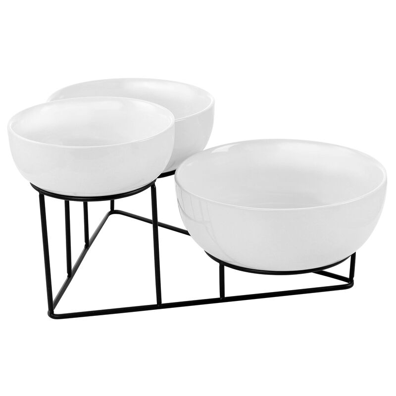 Gibson Elite 4 Piece Bowl Set with Metal Rack