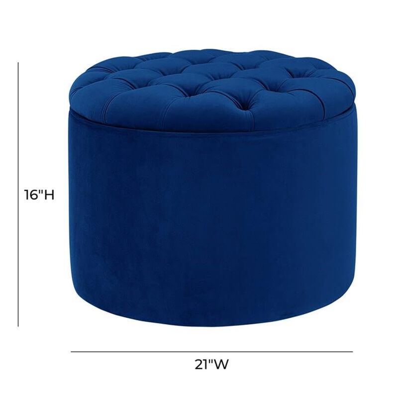 Tov Furniture Queen Navy Velvet Storage Ottoman image number 2