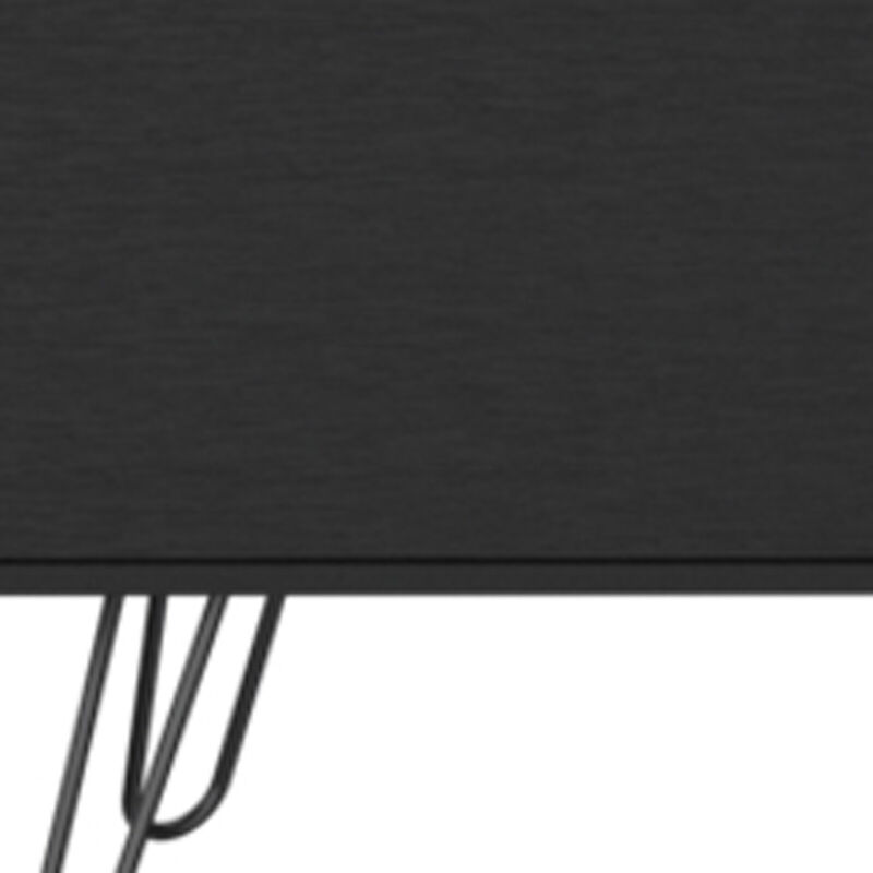 HomeRoots 71" Black Wood Enclosed And Open Storage TV Stand image number 2
