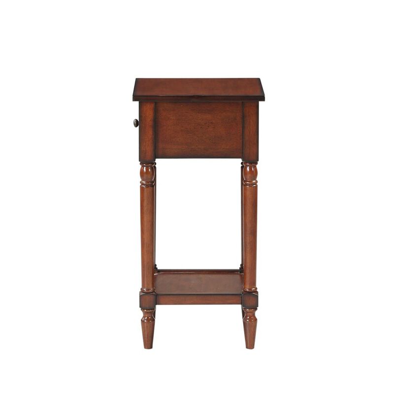 Convenience Concepts French Country Khloe 1 Drawer Accent Table with Shelf, Mahogany