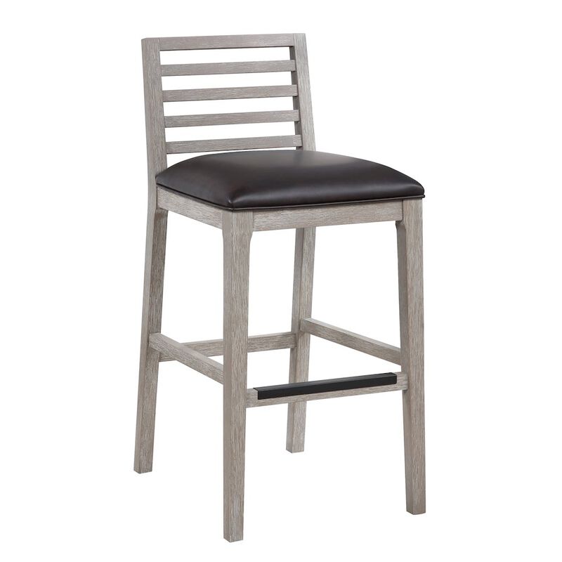 Siri 30" Wood Stool - Driftwood Grey