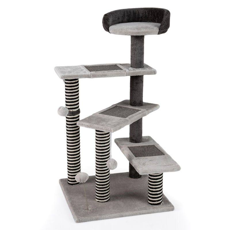 Kitten Cat Tower Tall Cat Tree with Sisal and Jute Scratching Posts-Grey image number 0