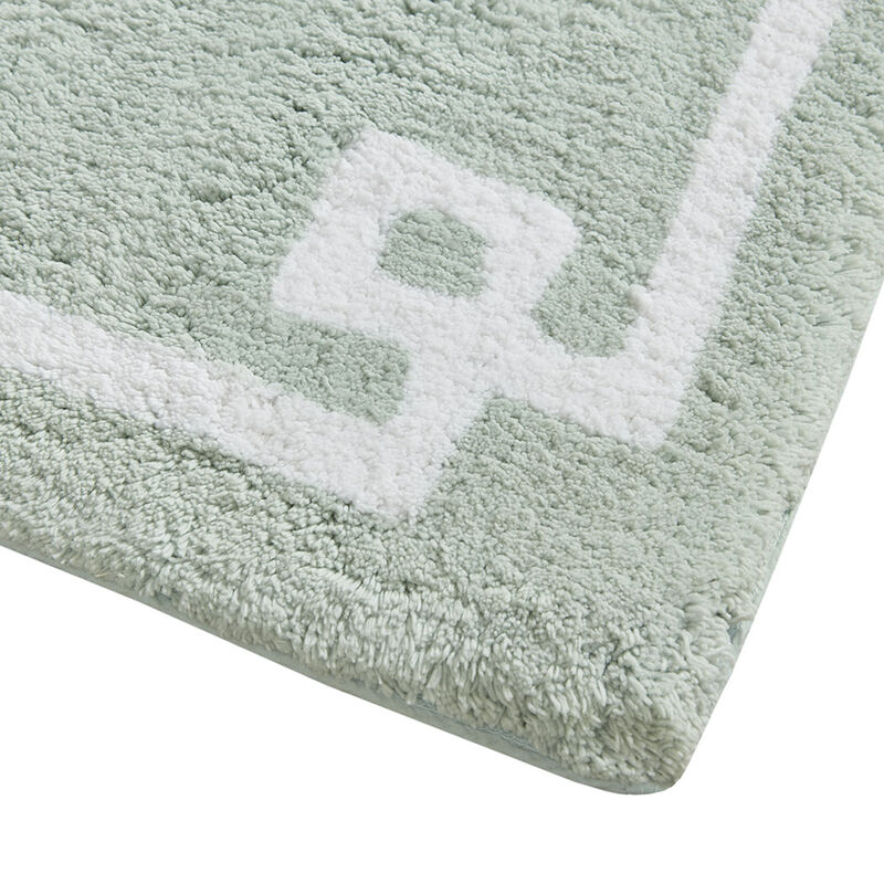 Gracie Mills Tiffany Bordered Medium Pile Tufted Cotton Bath Rug" - 24x72"