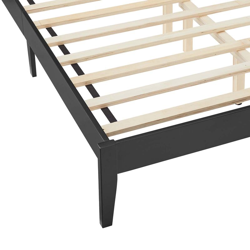 Sirocco Rattan and Wood Full Platform Bed - Benzara image number 4