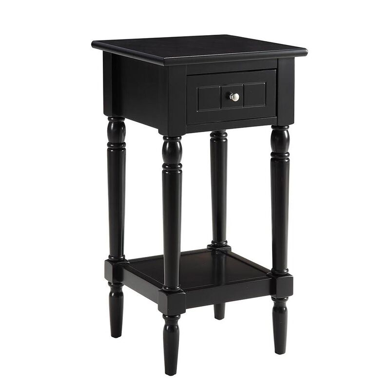 Convience Concept, Inc. French Country Khloe 1 Drawer Accent Table with Shelf Black image number 1