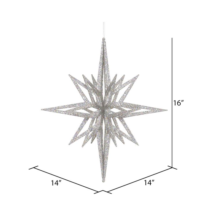 Vickerman 16" Silver Iridescent Star Christmas Ornament