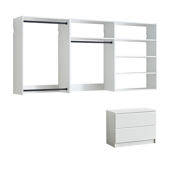 Devi White Freestanding Walk in Wood Closet System