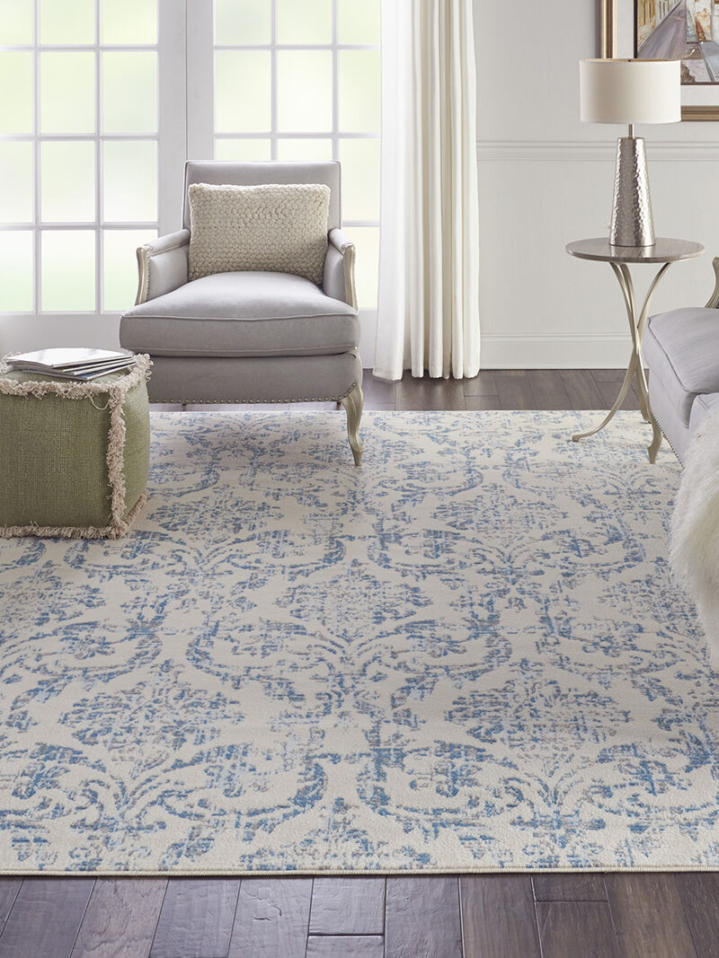 Jubilant JUB09 Ivory/Blue 8' x Round Rug