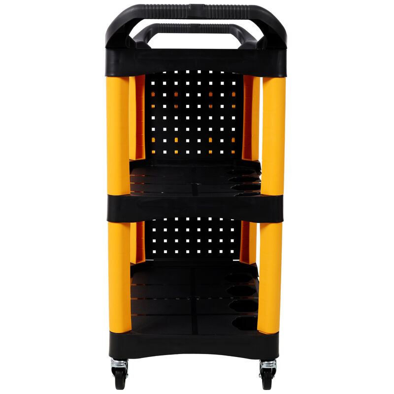 ELEMENT ACE 3 Tier Rolling Heavy Duty Utility Organizer Cart with Pegboard Hooks Spray Bottle Holders for Garage Workshop Auto Detail Repair Shop Tool Storage image number 4