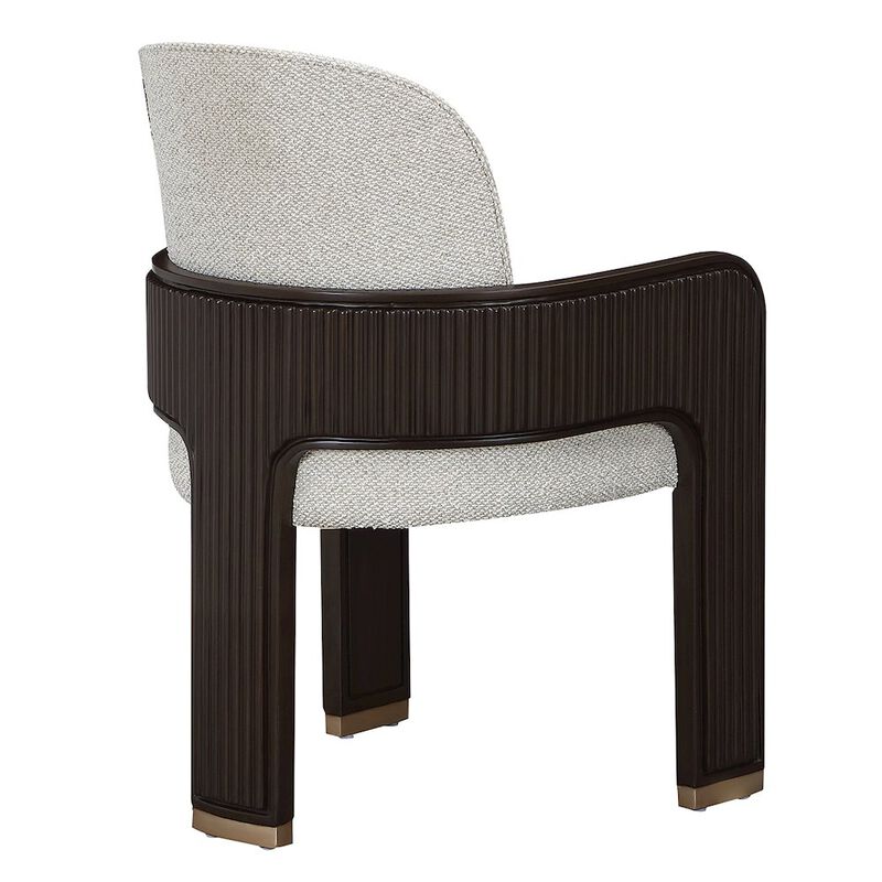 Michael Amini West Kensington Dining Arm Chair - Buff/Medium Espresso