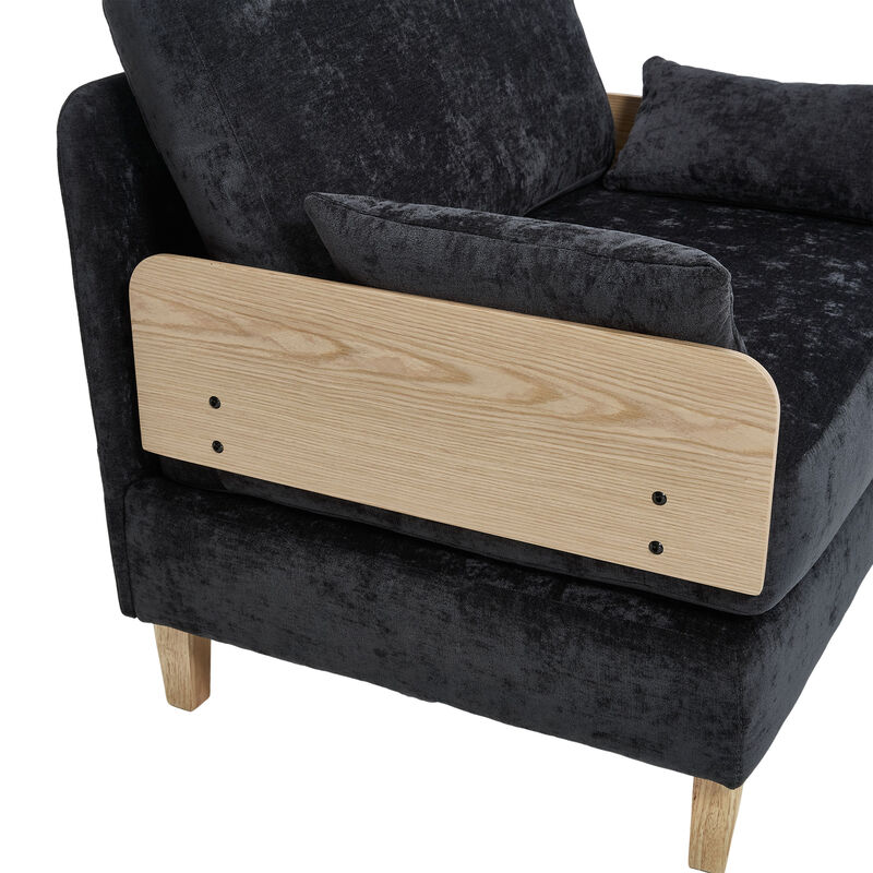 Merax Foldable Chenille Sofa Chair Convertible Futon Sleeper