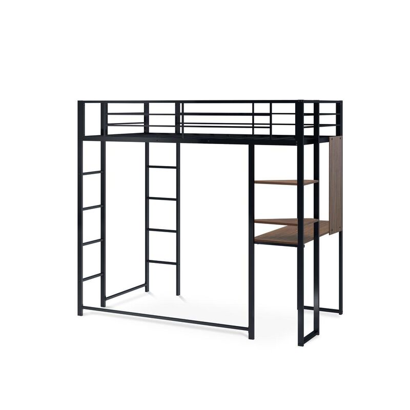 BUTLBLK Buckland Twin Loft Bed in powder coating black color