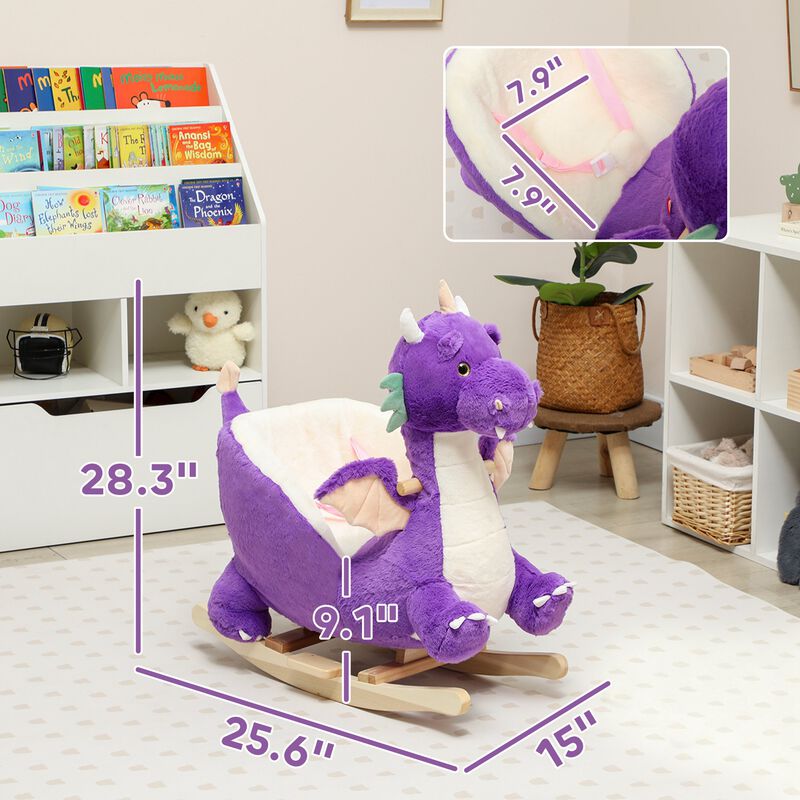BreeBe Toddler Dragon Rocking Ride-On with Safety Belt image number 2
