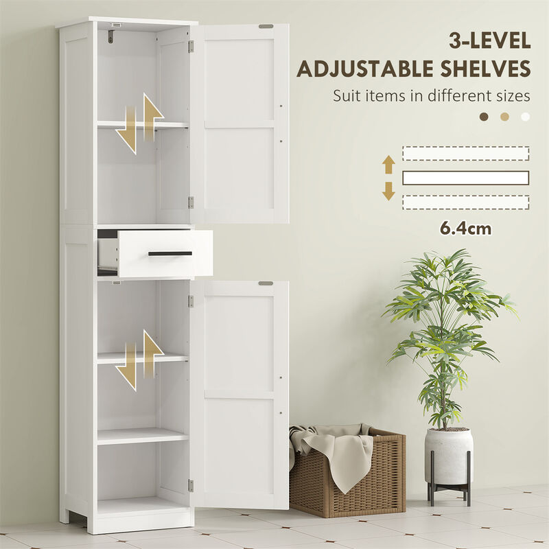 Modern Bathroom Storage Cabinet with Doors and Adjustable Shelves image number 5