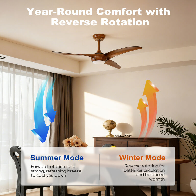ELEMENT ACE 52 Inch DC Motor Ceiling Fan with LED Light and Remote Control Quiet Operation Adjustable Height image number 9