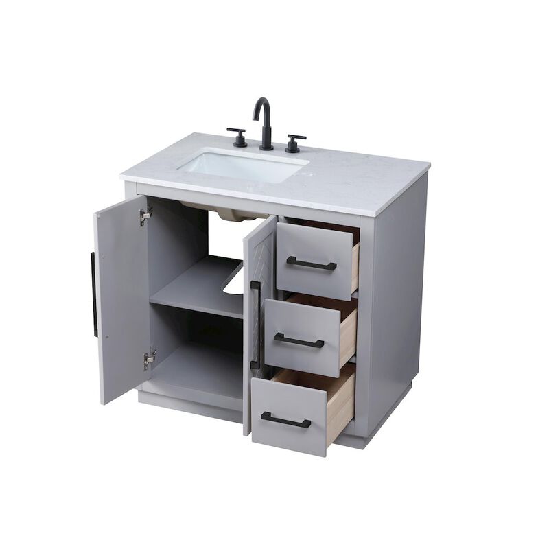Elegant Kitchen and Bath 36 inch Single Bathroom Vanity in Grey