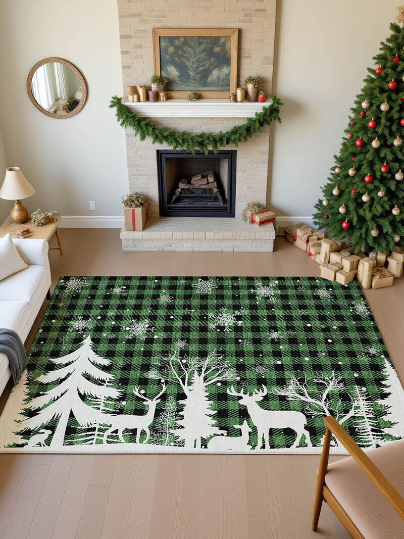 Merry & Bright MY26 Green 8' x 10' Rug
