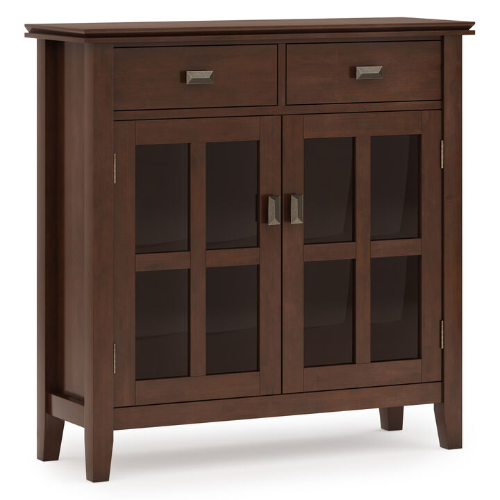 Artisan SOLID WOOD 36 inch Wide Contemporary Entryway Storage Cabinet in Russet Brown