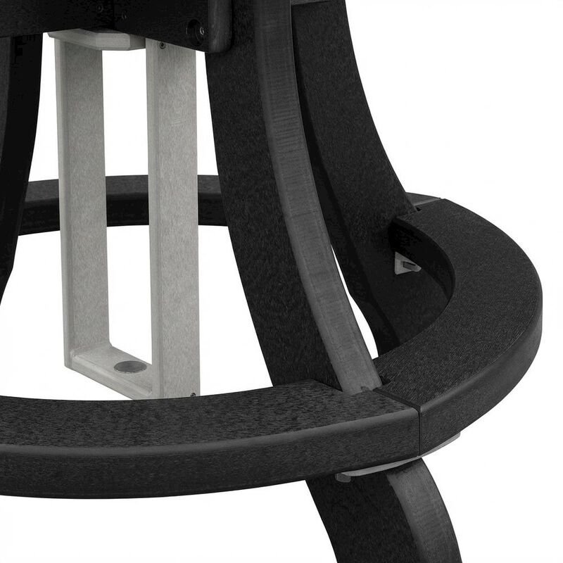 Outdoor Escape Light Gray Counter Height Round Table With Black Base For Outdoor Dining image number 5