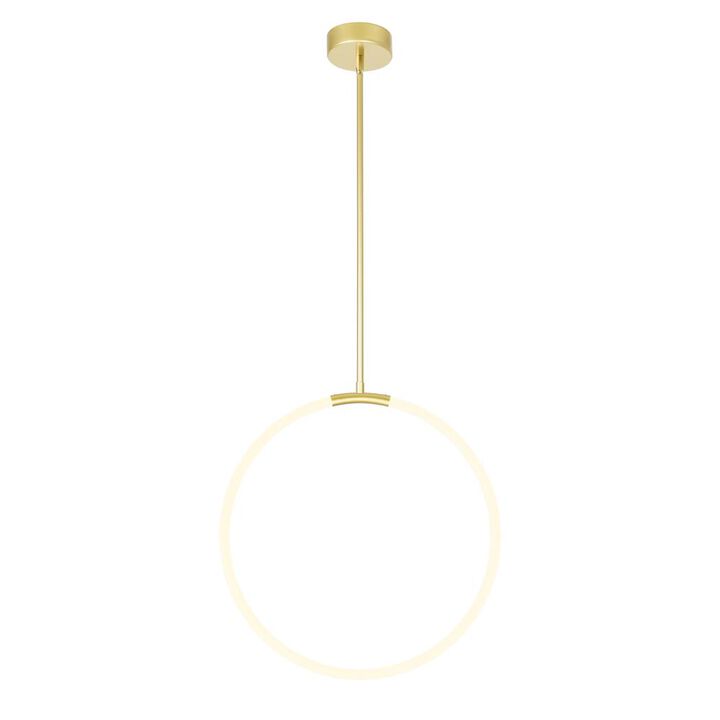 CWI Lighting Hoops 1 Light LED Chandelier With Satin Gold Finish