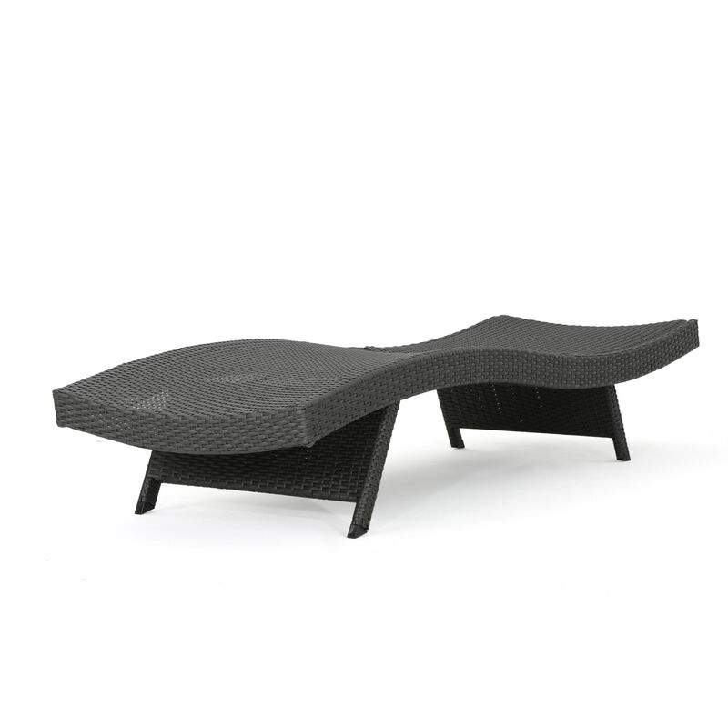 Christopher Knight Home Yamka Outdoor Wicker Armless Adjustable Chaise Lounge image number 4