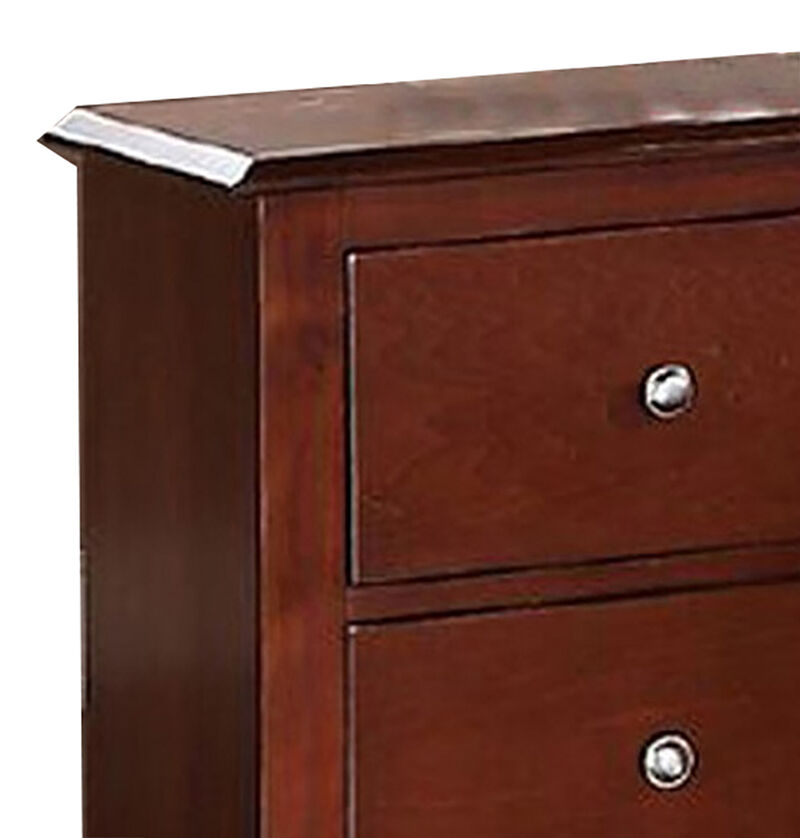 Streamdale Selma Nightstand With 2 Drawers Storage In Brown Finish