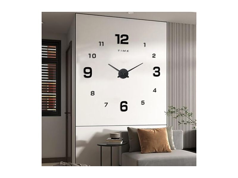 DIY Mirror Reloj Digital Pared Black Wall Clock Modern Living Room Decor image number 1